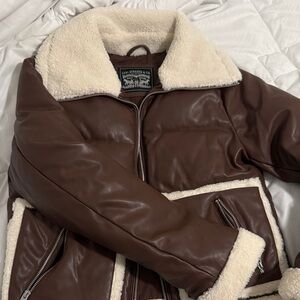 Levi's Chocolate Brown Jacket with Cream Shearling